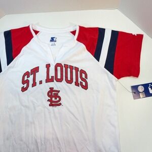 St. Louis Cardinals T-Shirt Women Large White Red MLB Starter Baseball Fan Gear